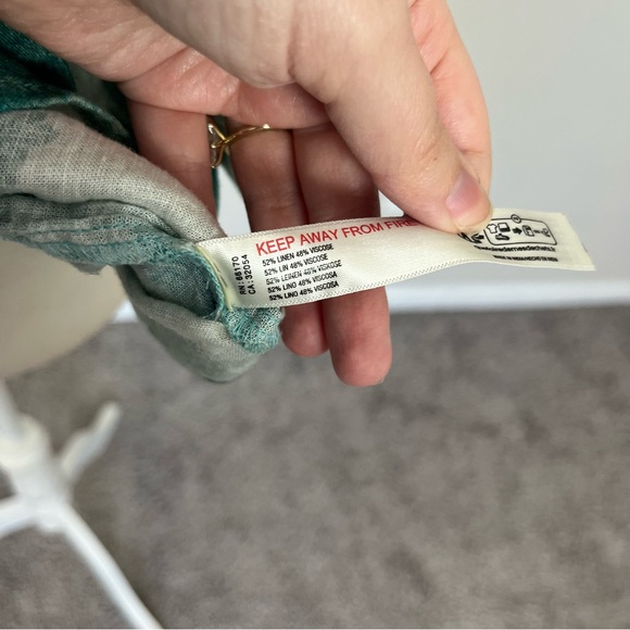 BY ANTHROPOLOGIE SHORT SLEEVE PRINTED LINEN BUTTON DOWN SHIRT SIZE XS - Picture 11 of 16